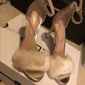 Aldo gold glitter heels